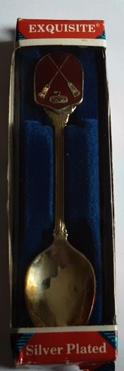 silver plated boxed curling spoon, AC