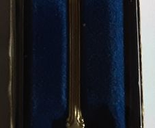 silver plated boxed curling spoon, AC