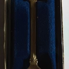 silver plated boxed curling spoon, AC
