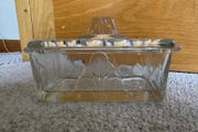 Vintage Art Deco Glass Butter Dish