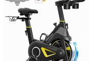 Adjustable Magnetic Resistance Stationary Bikes for Home Cardio with Exclusive App, Indoor Bike Capacity Comfortable Seat, Tablet Mount and Fitness Courses