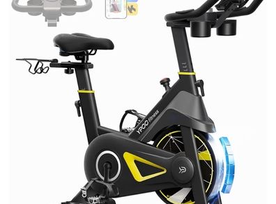 Adjustable Magnetic Resistance Stationary Bikes for Home Cardio with Exclusive App, Indoor Bike Capacity Comfortable Seat, Tablet Mount and Fitness Courses