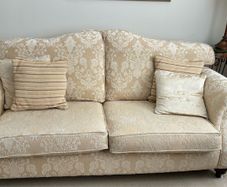Gold and Cream 3 Seater Sofa