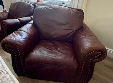2 Leather Arm Chairs for Sale