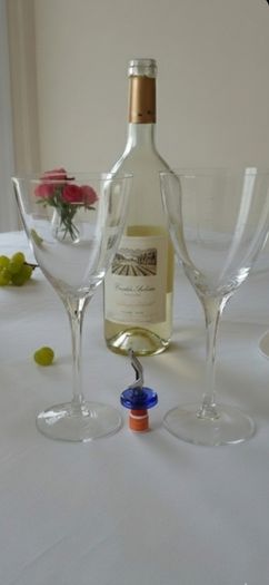 A pair. 2 x Vintage Wine Glasses. Geometric patterned elegant wine glasses. FREE Stopper.
