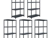 Storage Shelf Racks 5 pcs Black 60x30x138 cm Plastic