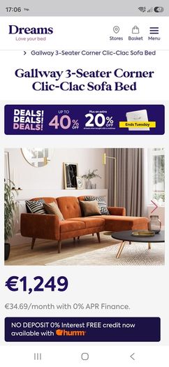 Gallway 3-Seater Corner Clic-Clac Sofa Bed