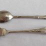 Vintage demitasse spoon with Apostle pattern & silver plated cocktail fork Image 3