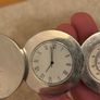 Vintage 3-Ring Folding Travel Weather Station & Clock Set - Chrome Image 2