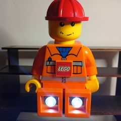 Lego City Torch Construction Worker Orange Night Light GOOD WORKING ORDER