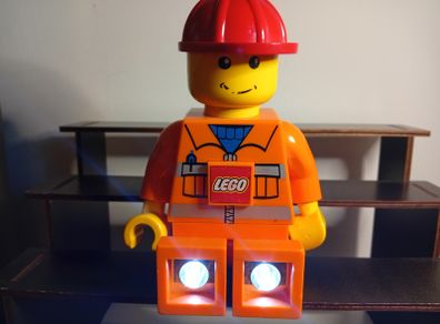 Lego City Torch Construction Worker Orange Night Light GOOD WORKING ORDER