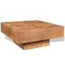 Coffee Table Brown Square Solid Mango Wood Image 6
