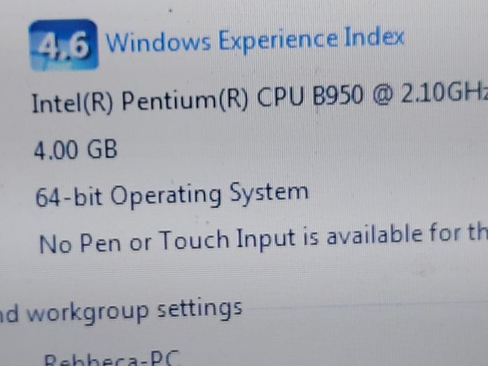HP Pavilion g6, 15.6 inch Laptop, Intel Pentium CPU B950, 2.1GHz, 4GB Ram, 750GB HDD, Windows 7, 64 bit, Firefox, Opera, Chrome and VLC