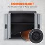 Foldable Wall Cabinet, Metal Garage Locker Mounted 660 mm Small Tool Chest 108.8 kg Loading Capacity Adjustable Shelf Magnetic Door File for Warehouse Office Home Black Image 4