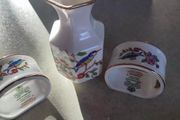 Aynsley Small Asian Inspired Bird Vase (Pembroke Design) and Pair of(Pembroke Design) napkin rings