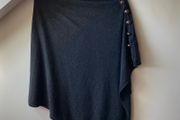 Mint Velvet Charcoal Grey Cashmere Blend Asymmetric Poncho Knit - One Size