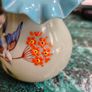 Hand painted Bristol Blue opaline glass vase Image 4