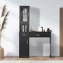 Salon Station, Wall Mount Barber Salon Station for Hair Stylist, Beauty Spa Furniture Set, 1 Storage Cabinet, 3 Cubbies and 2 Drawers(One Lockable), Black Image 7