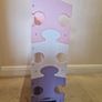 KidKraft Wooden Puzzle Piece Bookcase with Three Shelves - Pastel Image 2