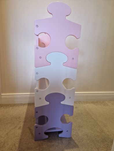 KidKraft Wooden Puzzle Piece Bookcase with Three Shelves - Pastel