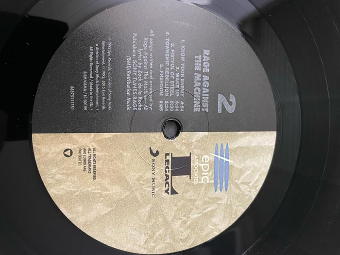 RATM - Rage Against The Machine - 12" Vinyl 180gm LP - 2015 Reissued / Remastered