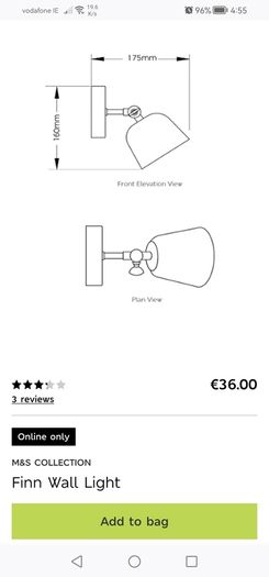 brand new wall lights from M&S