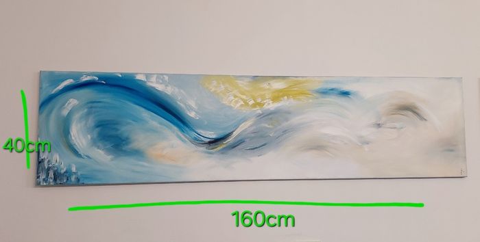 Large Panoramic Abstract Canvas Painting