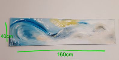 Large Panoramic Abstract Canvas Painting