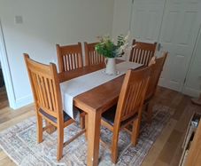 Solid Oak Extendable Dining Table + 6 Chairs (Harvey Norman)