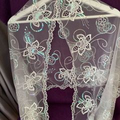 Passigatti Scarf/Wrap with Embroidery and Sequin Detailing