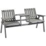 Outdoor Furniture Patio Wooden Tete a Tete Garden Bench Chair with Table Conversation Set Image 2