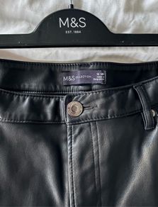 M&S faux leather trousers Size 16 short