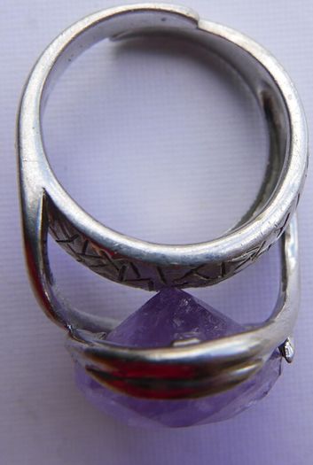 Vintage 80s Sterling Silver 925 Amethyst Quartz Gecko Statement Ring Size T - 11,65g