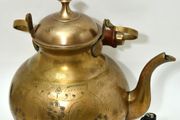 Vintage Indian large Brass kettle With Rosewood Wooden Handle coffee pot tea