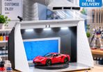 Airbrush Spray Booth with Dual Fans and LED Lights Portable Hobby Paint Booth with Exhaust Hose