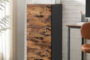 File Cabinet, Filing Cabinet for Home Office, Printer Stand, with 3 Lockable Drawers, Adjustable Hanging Rails, for A4 and Letter-Size Files, Rustic Brown and Ink Black