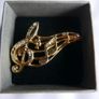 Vintage Jewelry Beautiful Gold Tone and Rhinestone Music / Notes on Staff / Music Lover Pin Brooch Image 10