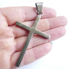 Vintage Large and Heavy Sterling Silver Cross Pendant 3,4 Inches - 21,4g
