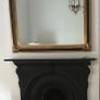 Large Gold & Black Vintage Overmantel Mirror . 145cm x 114cm Image 2
