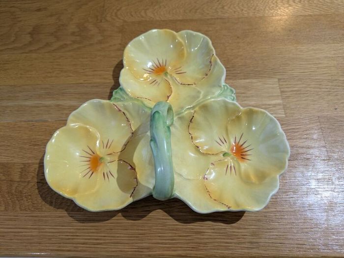Art Deco Beswick Pansy Triple Dish