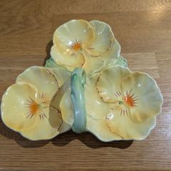 Art Deco Beswick Pansy Triple Dish