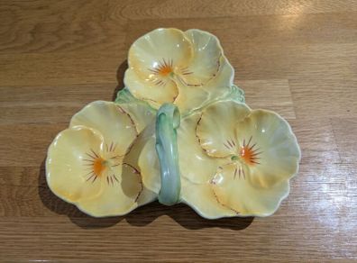 Art Deco Beswick Pansy Triple Dish