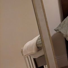 Large Silver Beaded Leaner Mirror