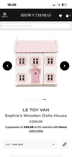 Wooden dolls house with accessories