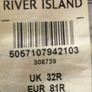 River Island unisex distressed denim jeans in excellent condition with no issues 32 inch waist and 32 inch inside leg FREE STANDARD POSTAGE INCLUDED Image 3