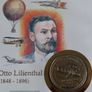 Isle of man Wright Brothers flyer 1983 crown Otto Lilienthal coin stamp cover Image 2