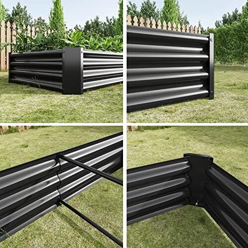 Large Raised Beds for Garden,Galvanized Planter,8x4x1 FT