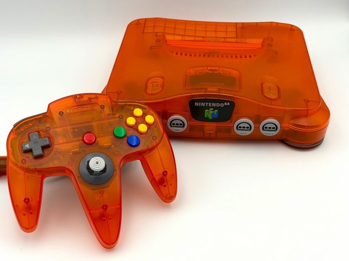 Nintendo N64 Funtastic Fire Orange Console - Mint Condition