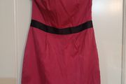Pink black strapless mini dress