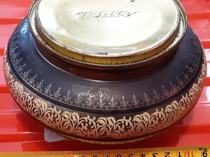 vintage collectable round TCHITV tin